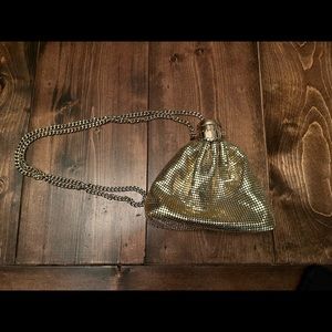 Topshop metallic gold sparkle chain bag